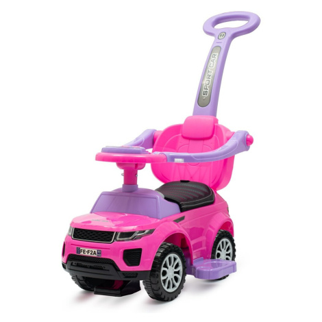 Dětské hrající odrážedlo s vodící tyčí SUV 3v1 Baby Mix Prime růžové