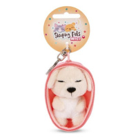 NICI 48834 Plyšová klíčenka Sleeping Pets pes 8cm krémová