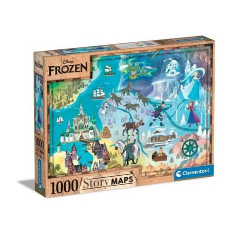 CLEMENTONI Story Maps: Ledové království 1000 dílků