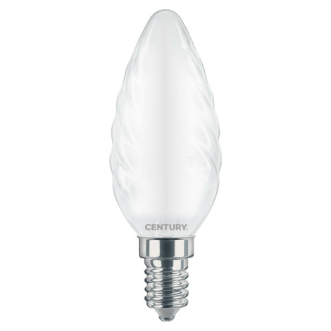 CENTURY LED FILAMENT CANDLE kroucená SATÉN 6W E14 4000K 360d