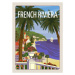 Ilustrace French Riviera Nice coast poster vintage., VectorUp, 30 × 40 cm