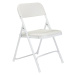 Skládací čalouněné židle, 4 ks, bílé