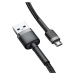 Baseus Cafule extra odolný nylonem opletený kabel USB / Micro USB QC3.0 2,4A 0,5m black-grey