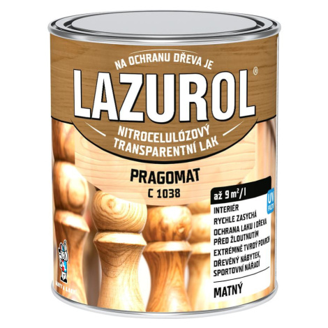 Lazurol Pragomat nitrocelulózový lak na dřevo 0,75l