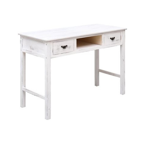 Konzolový stolek bílý s patinou 110x45x76 cm dřevo SHUMEE