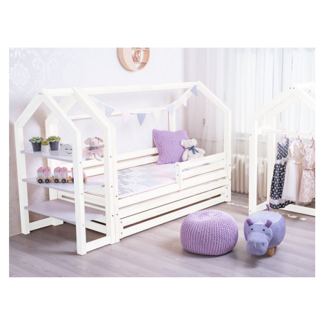 ELIS DESIGN Domečková postel s šuplíkem premium bílá rozměr lůžka: 100 x 190 cm, šuplík, nožičky