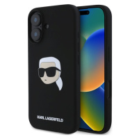 Karl Lagerfeld Liquid Silicone Karl Head MagSafe kryt iPhone 16 černý