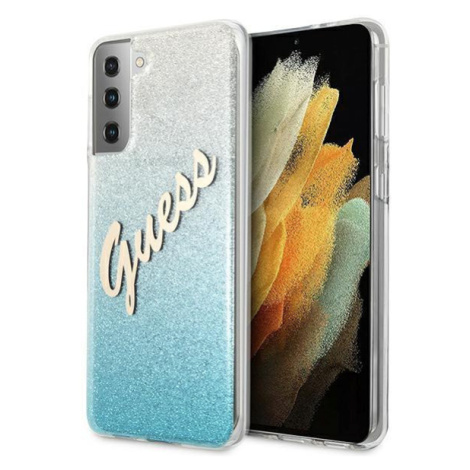 Guess GUHCS21MPCUGLSBL hard silikonové pouzdro Samsung Galaxy S21 PLUS 5G blue Glitter Gradient 