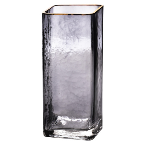 Mondex Skleněná váza Serenite 10x10x24,5 cm kouřové sklo