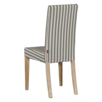 Dekoria Potah na židli IKEA  Harry, krátký, šedo - bílá - pruhy, židle Harry, Quadro, 136-12