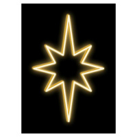 DecoLED LED světelná hvězda na vrchol stromu, 45 x 70 cm, teple bílá