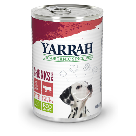Yarrah Bio hovězí s bio kopřivou a bio rajčaty - 6 x 405 g