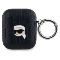 Karl Lagerfeld PU Embossed Karl Head pouzdro pro AirPods 1/2 černé