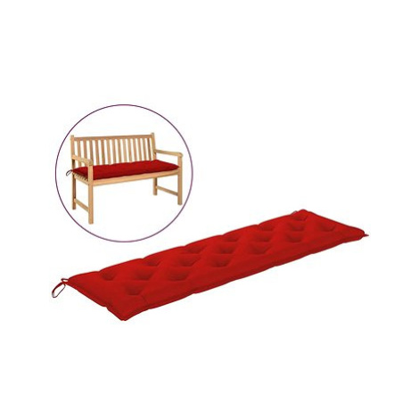 Poduška na zahradní lavici červená 180 x 50 x 7 cm textil SHUMEE