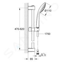 Grohe 27322000 - Set sprchové hlavice, tyče a hadice, chrom