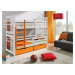 Patrová dětská postel Roy, 90x200cm, bílá/oranžová