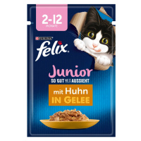 FELIX chutná tak dobře, jak vypadá, Pochoutka v želé Junior kuřecí 26 × 85 g