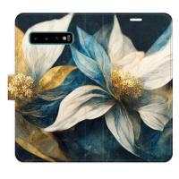 iSaprio flip pouzdro Gold Flowers pro Samsung Galaxy S10