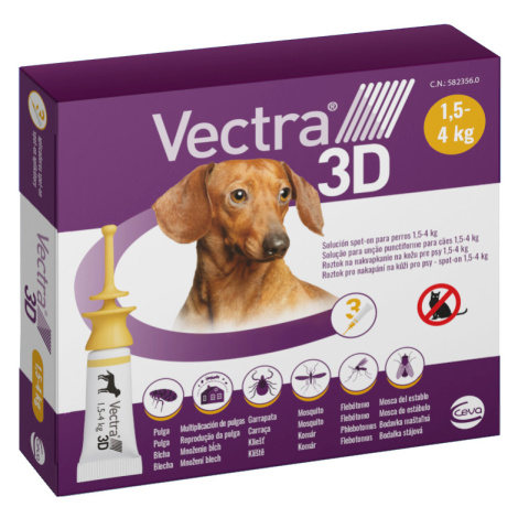 Vectra 3D spot-on produkty pro psy + 2 x více zooBodů - 3 pipety x 0,8 ml 3D spot-on pro psy od 