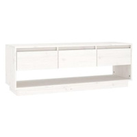 Shumee TV skříňka bílá 110,5 × 34 × 40 cm masivní borové dřevo