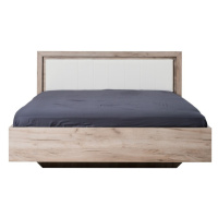Manželská postel 160x200cm shine - dub šedý/bílá