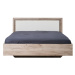 Manželská postel 160x200cm shine - dub šedý/bílá
