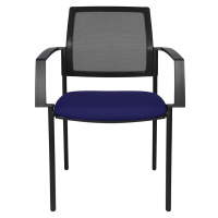 Topstar Síťovaná stohovací židle, 4 nohy, bal.j. 2 ks, modrý sedák, černý podstavec