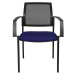 Topstar Síťovaná stohovací židle, 4 nohy, bal.j. 2 ks, modrý sedák, černý podstavec