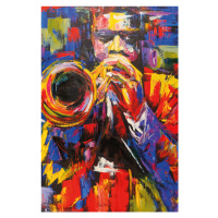 Plakát, Obraz - Colorful jazz trumpeter, 61 × 91.5 cm