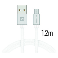 Datový kabel Swissten Textile USB / microUSB 1,2m, silver