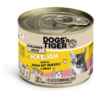 Dogs'n Tiger Gourmet Menu 12 × 200 g - výhodné balení - kuřecí se srdíčky