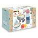 Didaktický košík s plachetnicí a skládací věží Awakenings and Bath Set Little Smoby s 8 kostkami