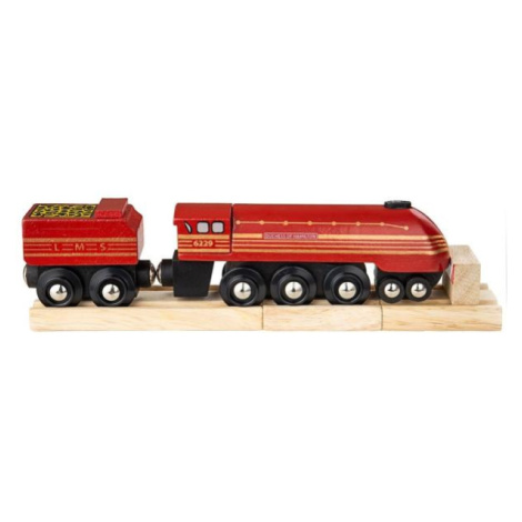 Bigjigs Rail replika lokomotivy Duchess of Hamilton + 3 koleje