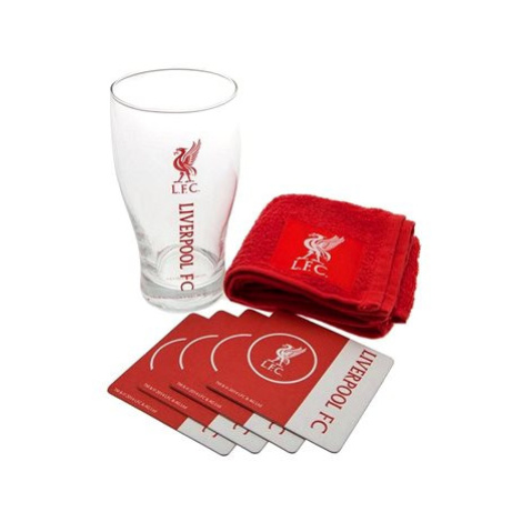 FOREVER COLLECTIBLES Liverpool FC: Wordmark - sklenice s podtácky a ručníkem