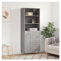 vidaXL Skříň highboard šedá sonoma 69,5 x 34 x 180 cm kompozitní dřevo