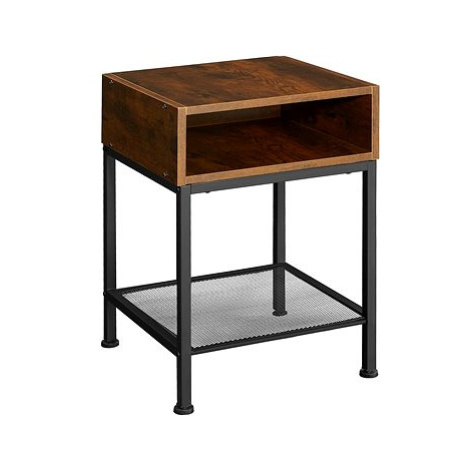 Noční stolek Harlow 40,5x40,5x52,5cm - Industrial tmavé dřevo tectake