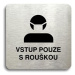 Accept Piktogram "vstup pouze s rouškou III" (80 × 80 mm) (stříbrná tabulka - černý tisk bez rám