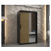 Šatní skříň Abi Kair 2 Barva korpusu: Černá, Rozměry: 100 cm, Dveře: Kair + zrcadlo