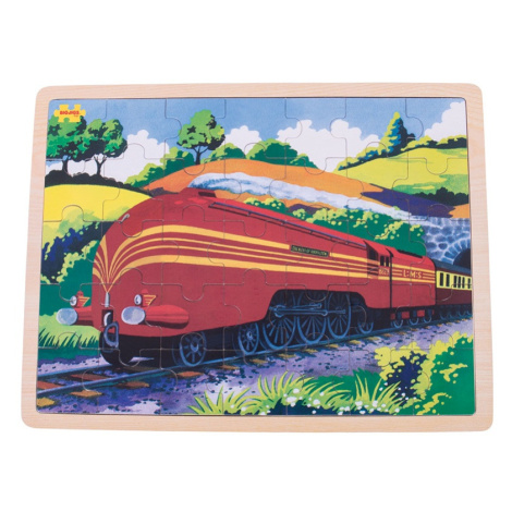 Bigjigs Toys Dřevěné puzzle - Historický vlak Vévodkyně z Hamiltnu, 35 dílků