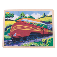 Bigjigs Toys Dřevěné puzzle - Historický vlak Vévodkyně z Hamiltnu, 35 dílků