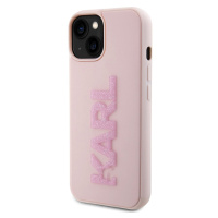 Zadní kryt Karl Lagerfeld 3D Rubber Glitter Logo Karl pro Apple iPhone 15, růžová