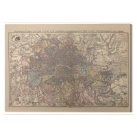 Obraz na plátně Stanfords - Map of the County of London, (60 x 80 cm)