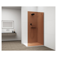 POLYSAN ESCA CHROME jednodílná sprchová zástěna k instalaci ke stěně, sklo Marron, 800 ES1580-01