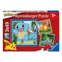 RAVENSBURGER - Vypusťte Pokémony 3x49 dílků