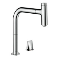 Dřezová baterie Hansgrohe Metris s vytahovací sprškou chrom 73825000