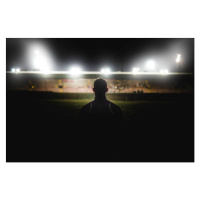 Fotografie Athlete walking towards stadium silhouette, wilpunt, 40 × 26.7 cm