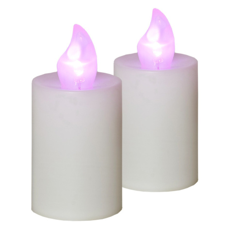 HomeLife Elektrická svíčka s plamenem AA46 bílá 2 ks