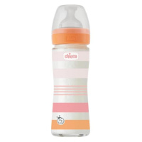 CHICCO Láhev kojenecká sklo Well-being silikon 240ml dívka