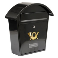 VOREL Poštovní schránka se stříškou oblou 380x320x105mm černá