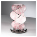 Siru Orione-stolní lampa s nerezovými prvky, růžová